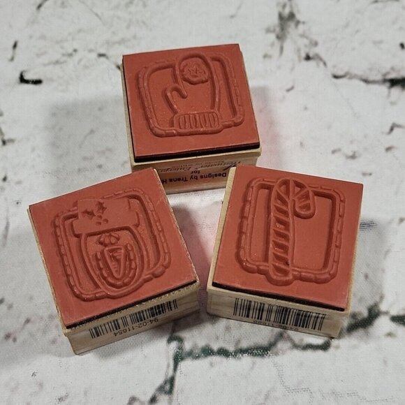 Vintage Westwater Holiday Christmas Rubber Stamps Lot of 3 - Picture 3 of 4